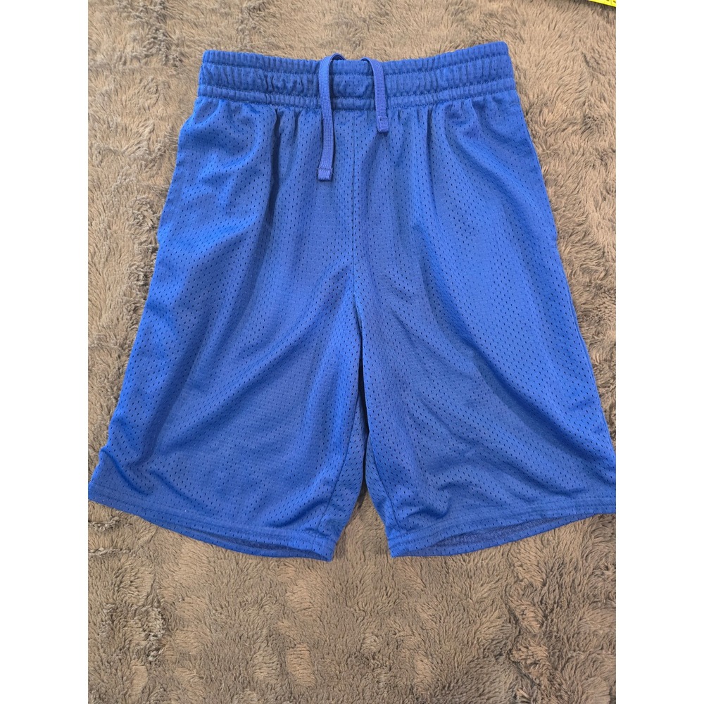 Athletic Works Boys Blue Mesh Basketball Shorts Size L 10-12 Drawstring Active